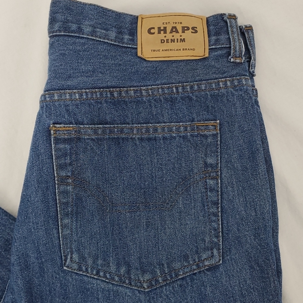 Chaps Denim Straight Leg Blue Jeans Men's 34/30 - Picture 2 of 11